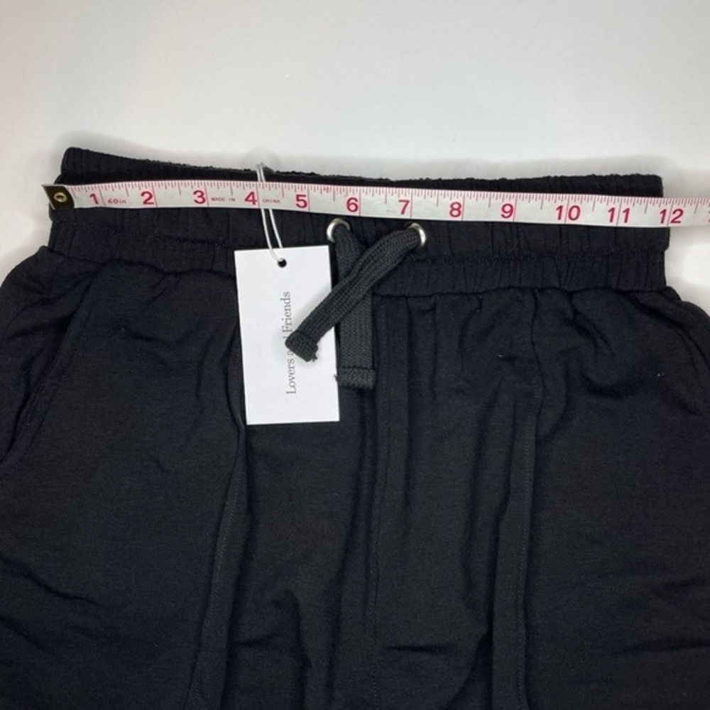 Lovers And Friends Elastic High Waist Drawstring Black Lounge Stretch shorts XS - Picture 6 of 6
